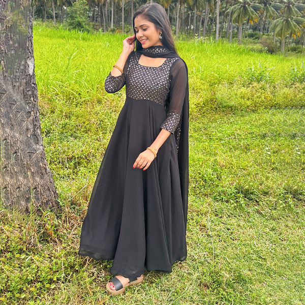 Monika Georgette Maxi with Dupatta